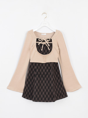 チェックセットワンピース