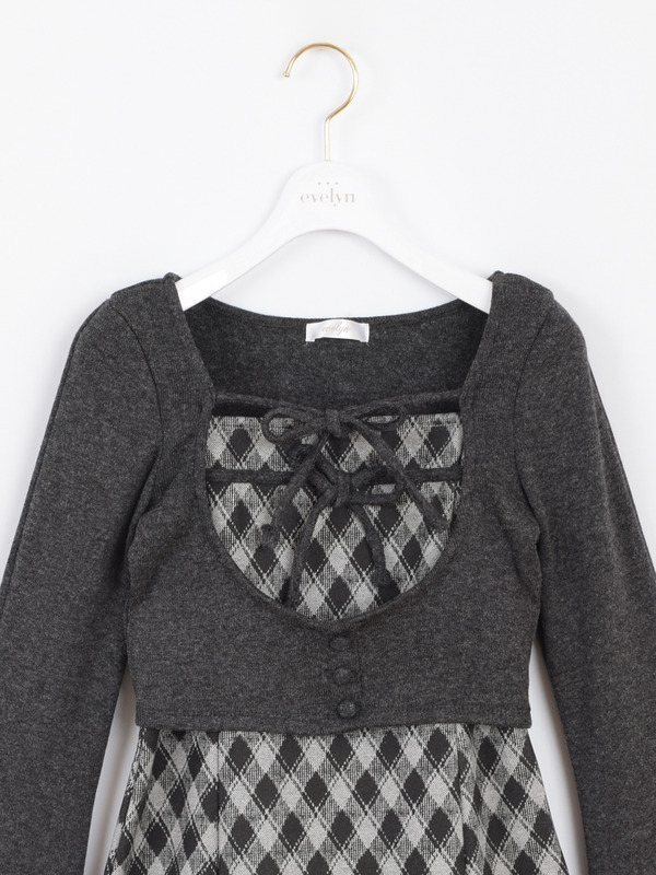 チェックセットワンピース 詳細画像 ベージュ 16