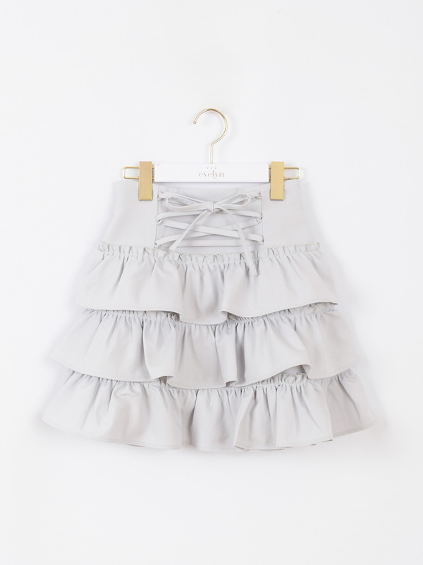 編み上げティアードスカート 詳細画像 アイスグレイ 1