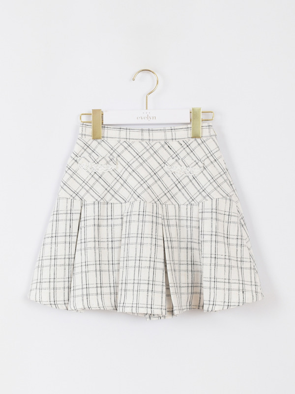 フリルレースプリーツスカート 詳細画像 オフホワイト 1