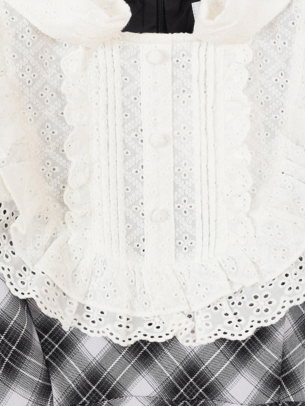 レースリボンチェックミニワンピース 詳細画像 ブラック 16