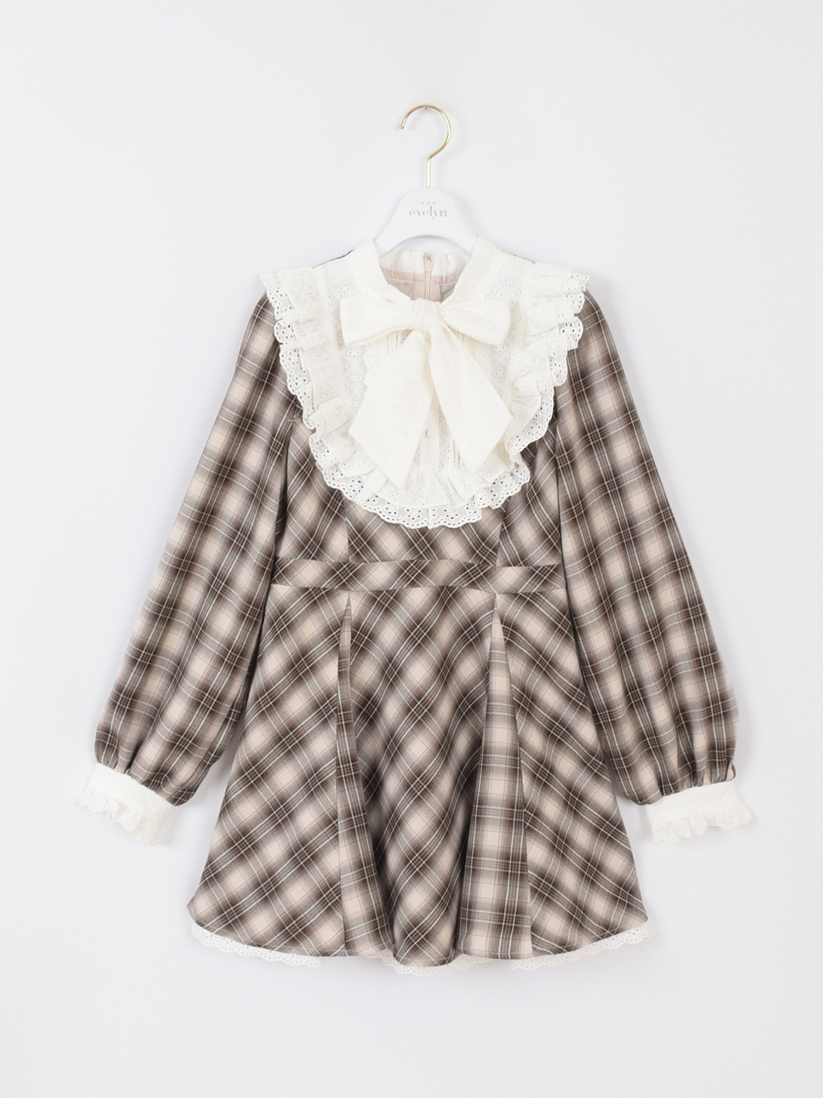 evelyn チェック柄ティアードミニワンピース evelyn 大阪店限定 ワンピース evelyn チェック柄ティアードミニ