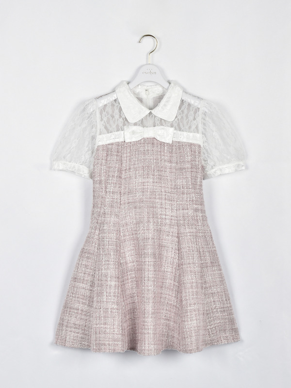 ツイードレースワンピース 詳細画像 ピンク 1