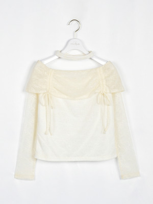 レースオフショルトップス