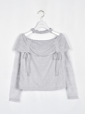 レースオフショルトップス