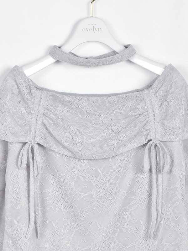 レースオフショルトップス 詳細画像 ブラック 16