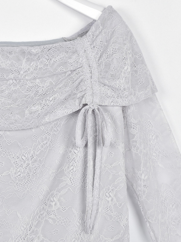 レースオフショルトップス 詳細画像 ブラック 16