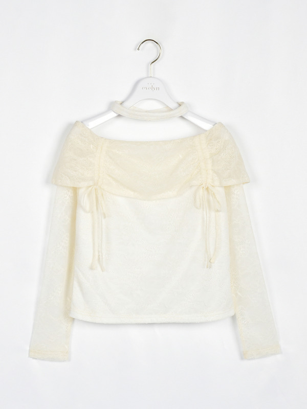 レースオフショルトップス 詳細画像 オフホワイト 1
