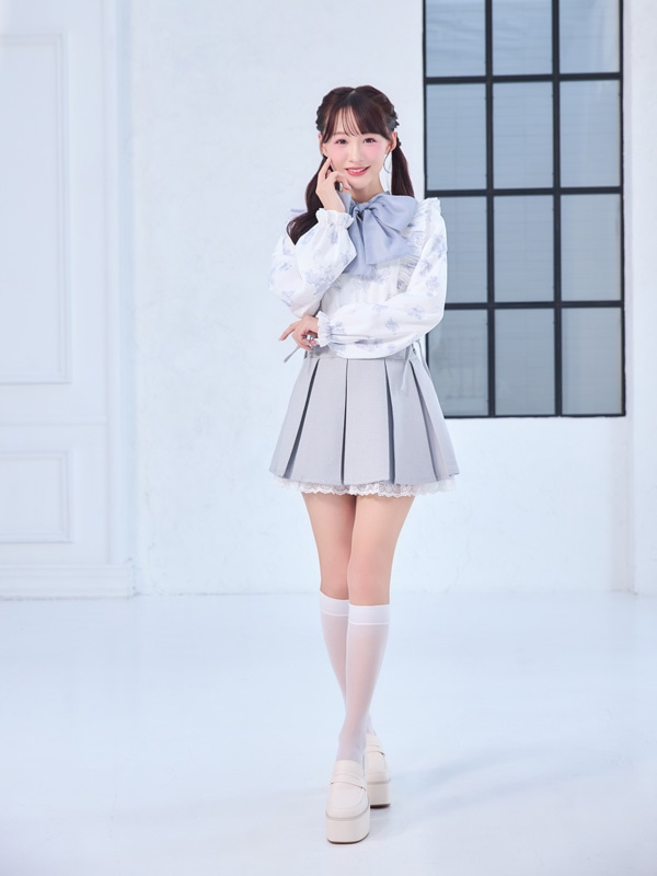 サイドレースアッププリーツスカート 詳細画像 ブラック 16