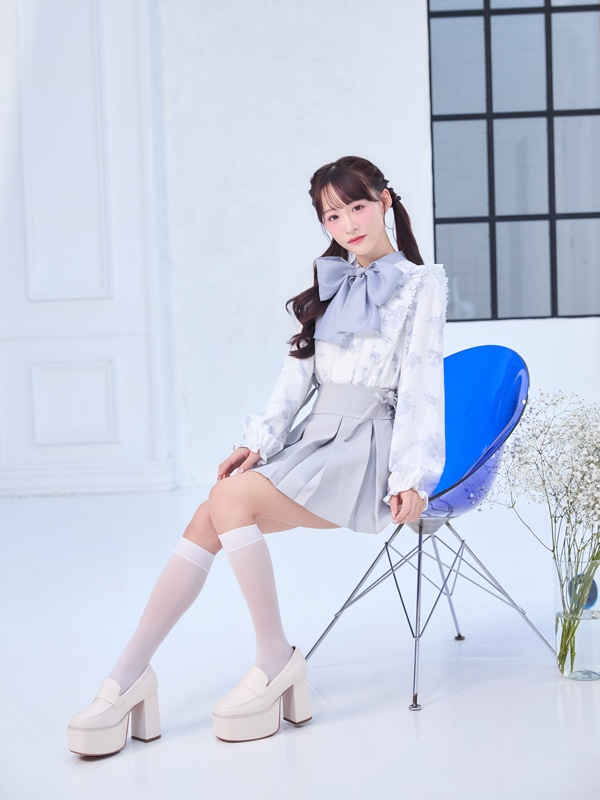 サイドレースアッププリーツスカート 詳細画像 ブラック 16