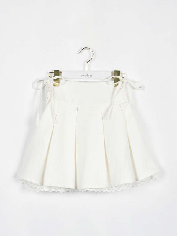 サイドレースアッププリーツスカート 詳細画像 オフホワイト 1