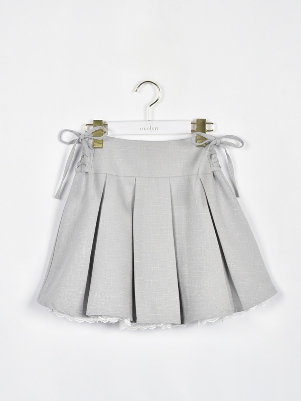 サイドレースアッププリーツスカート 詳細画像 アイスグレイ 1