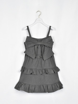 ビッグリボンティアードキャミワンピース