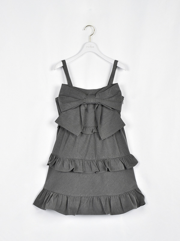 ビッグリボンティアードキャミワンピース 詳細画像 チャコール 1