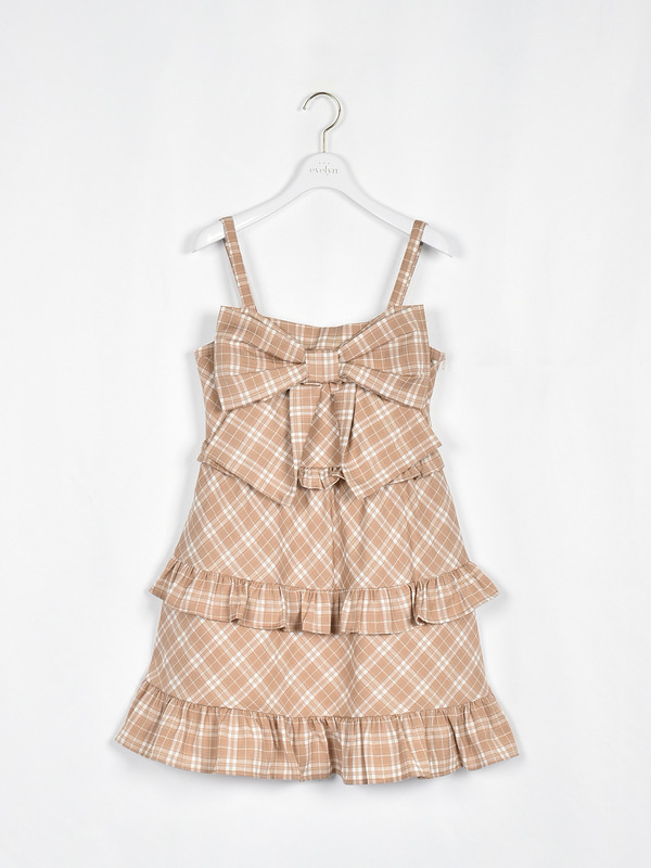 ビッグリボンティアードキャミワンピース 詳細画像 ベージュ 1