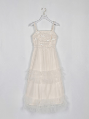 バストギャザーチュールキャミワンピース