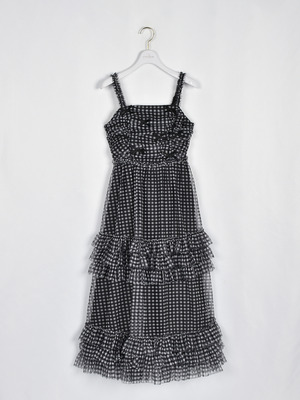 バストギャザーチュールキャミワンピース