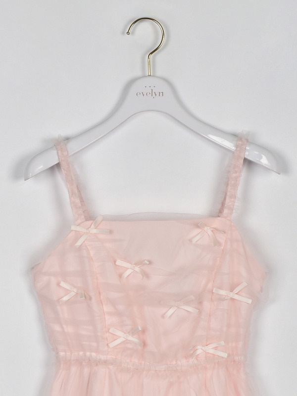 バストギャザーチュールキャミワンピース 詳細画像 ブラック 16