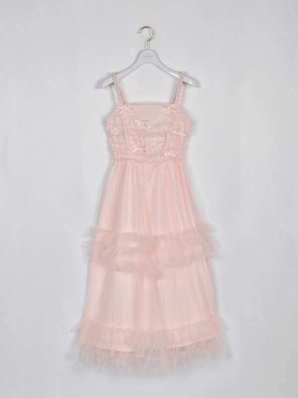 バストギャザーチュールキャミワンピース 詳細画像 ピンク 1