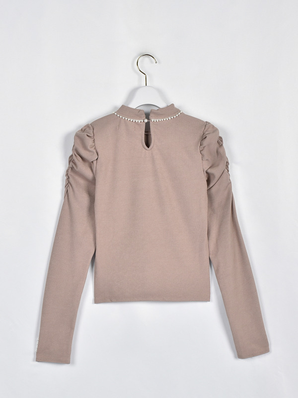 袖ギャザーリブトップス 詳細画像 ブラック 16