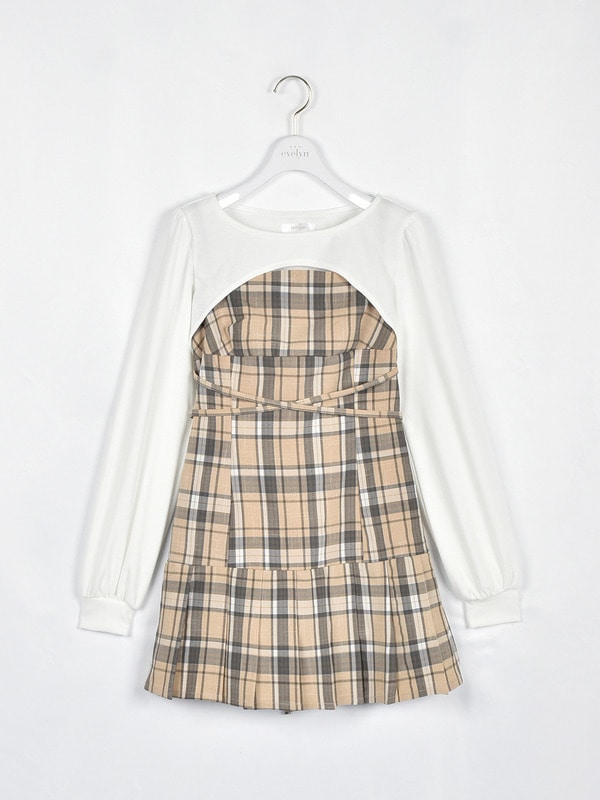 裾プリーツクロスワンピース 詳細画像 チェック 16