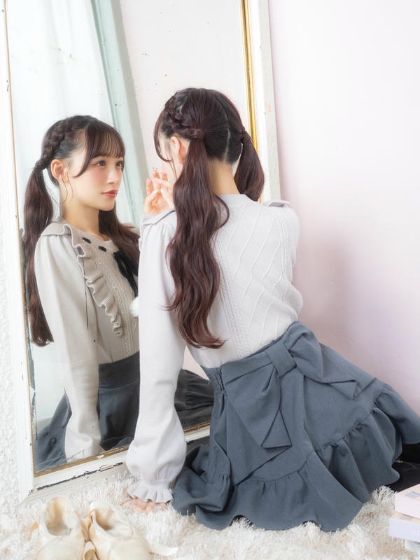 バックリボンスカート 詳細画像 チャコール 1