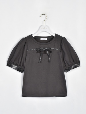 バスト切替リボントップス