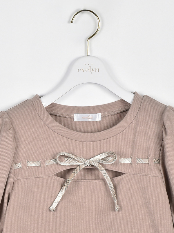 バスト切替リボントップス 詳細画像 チャコール 16