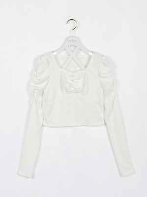 レースクロスリブトップス