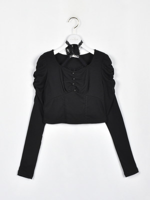 レースクロスリブトップス