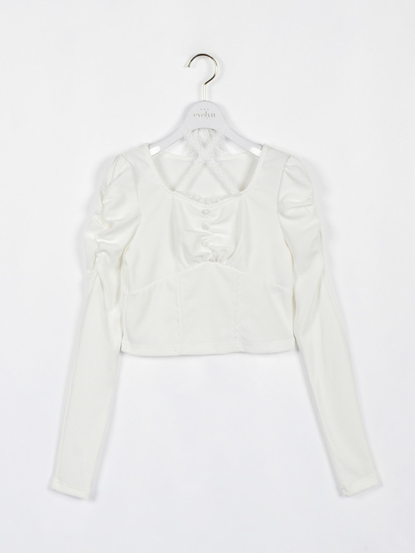 レースクロスリブトップス 詳細画像 オフホワイト 1