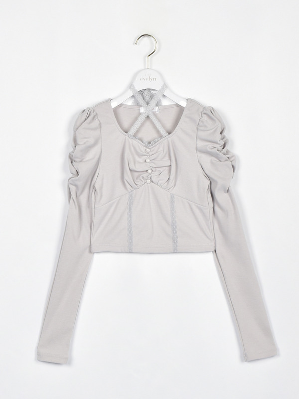 レースクロスリブトップス 詳細画像 アイスグレイ 1