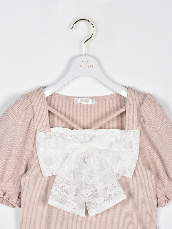 フロントリボンレーストップス 詳細画像 ブラック 16