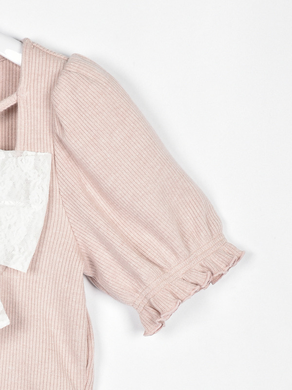 フロントリボンレーストップス 詳細画像 ブラック 16