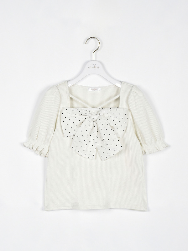 フロントリボンレーストップス 詳細画像 オフホワイト 1