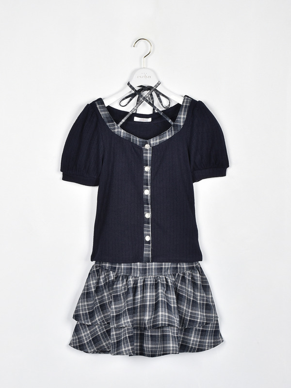 リブチェックセットアップ 詳細画像 ネイビー 1