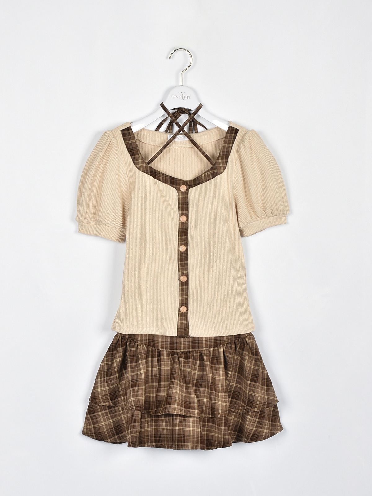 evelyn 今期新作セットアップ evelyn♡winter collection #チェックセットアップ ¥13,800 PI/IGY/CK