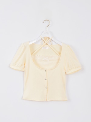 レースリブキャミセット