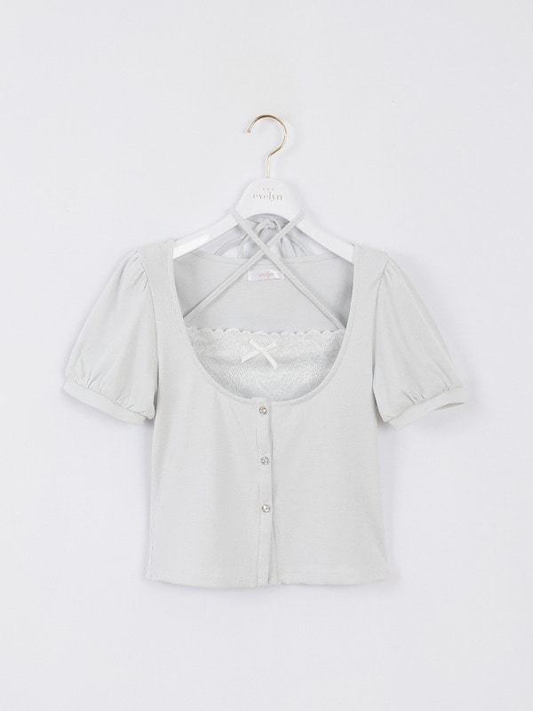 レースリブキャミセット 詳細画像 ミント 1