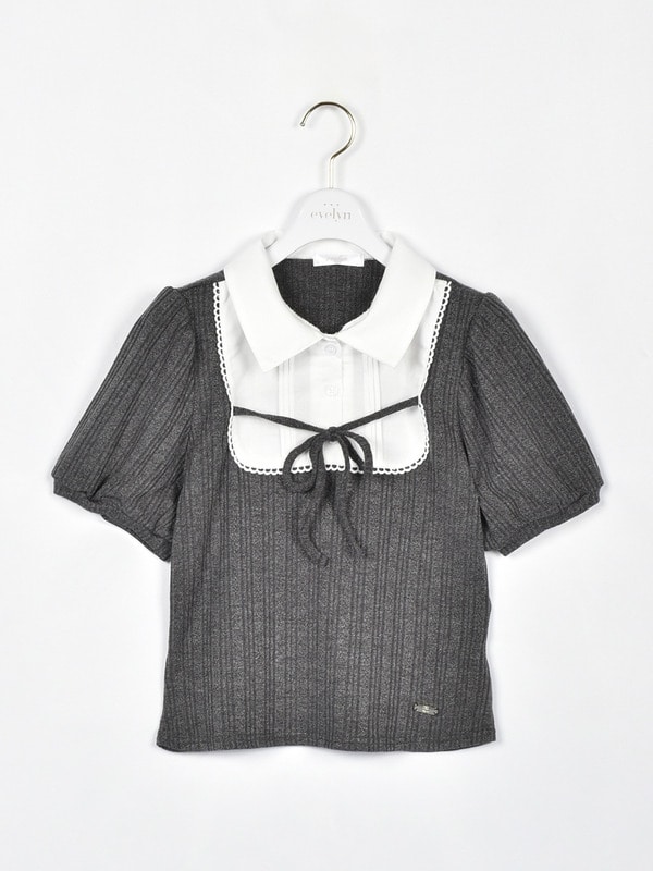 シャツドッキングリボントップス 詳細画像 チャコール 1