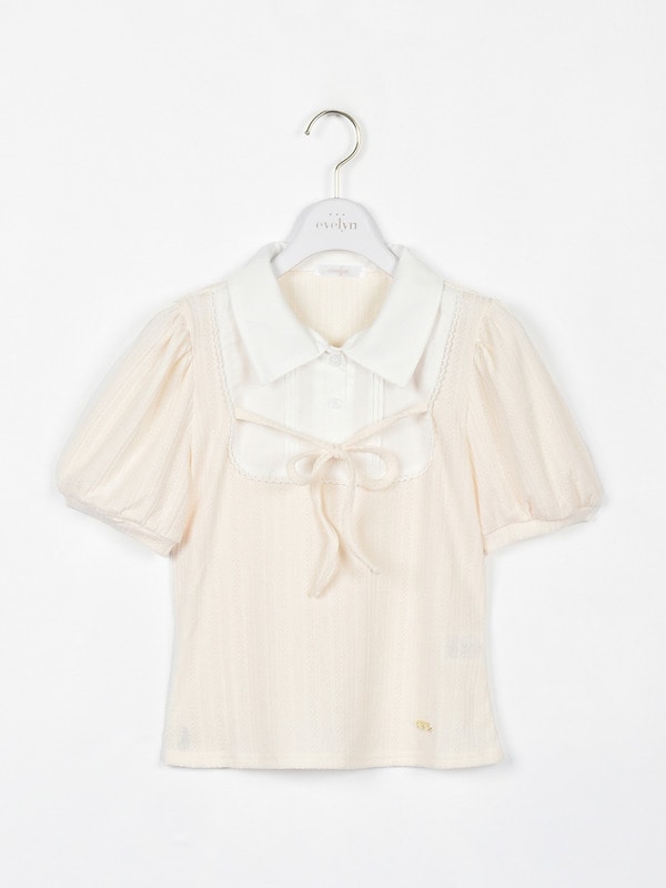 シャツドッキングリボントップス 詳細画像 アイボリー 1