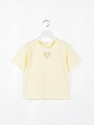 ハート透かしロゴTシャツ