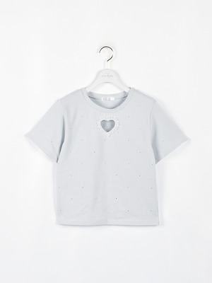 ハート透かしロゴTシャツ
