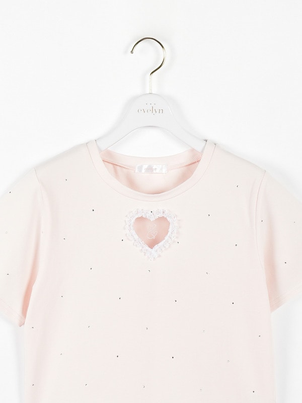 ハート透かしロゴTシャツ 詳細画像 イエロー 16