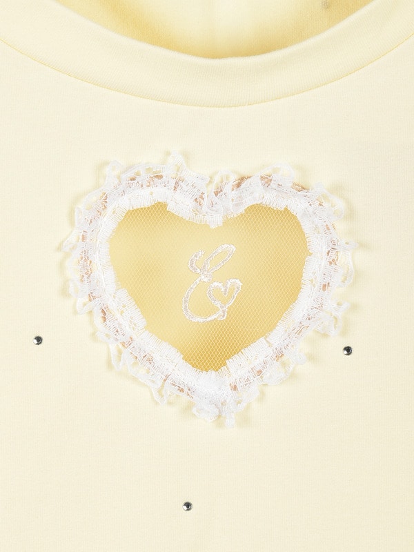 ハート透かしロゴTシャツ 詳細画像 イエロー 16
