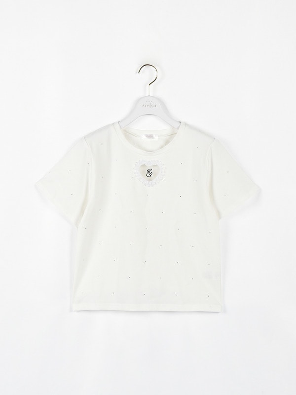 ハート透かしロゴTシャツ 詳細画像 オフホワイト 1