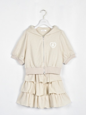 ビジュー半袖セットアップ