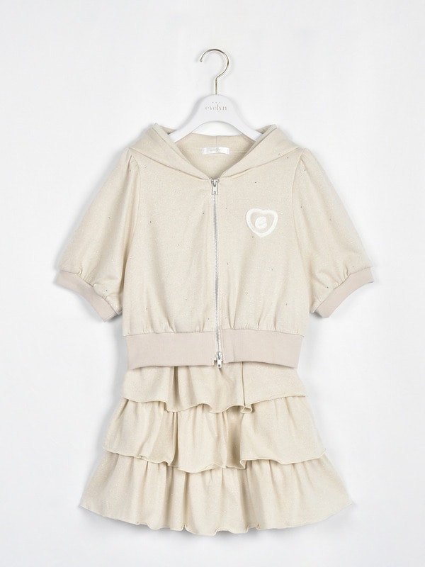 ビジュー半袖セットアップ 詳細画像 アイボリー 1