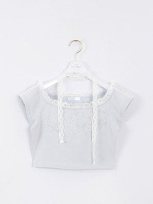 ラインストーンショートTシャツ