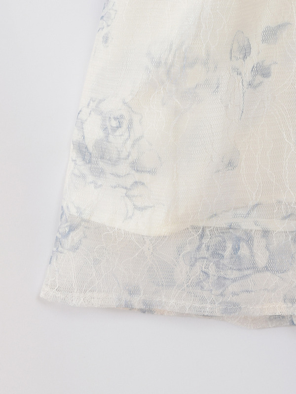 花柄レースロングワンピース 詳細画像 ブルー 16